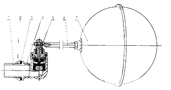 图2外螺纹连接浮球阀